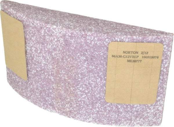 Norton - 11-1/4" Wide x 6" High x 2-1/4" Thick Grinding Segment - Aluminum Oxide, 30 Grit, Hardness G, Blue Print No. ME30777 - Americas Industrial Supply