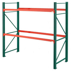 Steel King - 2 Shelf Starter Box Formed Closed Steel Shelving - 27,790 Lb Capacity, 120" Wide x 120" High x 36" Deep, Green/Orange - Americas Industrial Supply