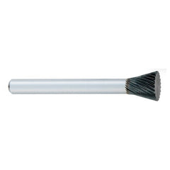 ‎SN-1 -1/4 × 5/16 LOC × 1/4 Shank × 2 OAL Inverted Taper Carbide Medium Right Hand Spiral Burr - Americas Industrial Supply