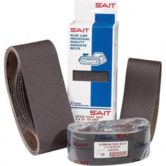 Sait - 3/4" Wide x 18" OAL, 50 FEPA Grit, Aluminum Oxide Abrasive Belt - Aluminum Oxide, Coarse, Coated, X Weighted Cloth Backing, Dry, Series 1A-X - Americas Industrial Supply