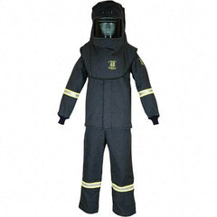 Oberon - Size L, 4 HRC, 10.7 oz Arc Flash Clothing Kit - 46 cal per Sq cm, Hood Protection, Bib Overalls - Americas Industrial Supply