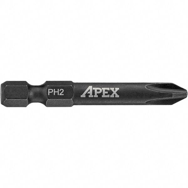 Apex - 1/4" Phillips Screwdriver Bit - 1/4" Drive, 2" OAL - Americas Industrial Supply