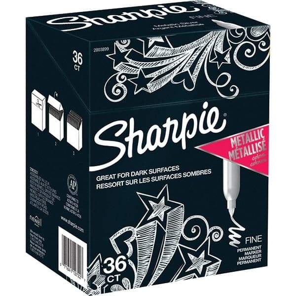 Sharpie - Markers & Paintsticks Type: Permanent Color: Metallic Silver - Americas Industrial Supply