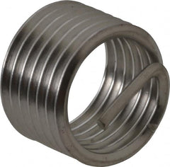 Recoil - 7/16-20 UNF, 0.438" OAL, Free Running Helical Insert - 6-5/8 Free Coils, Tanged, Stainless Steel, Bright Finish, 1D Insert Length - Americas Industrial Supply