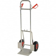 Vestil - 250 Lb Capacity 33" OAH Hand Truck - Dual Grip Handle, Aluminum, Urethane Wheels - Americas Industrial Supply