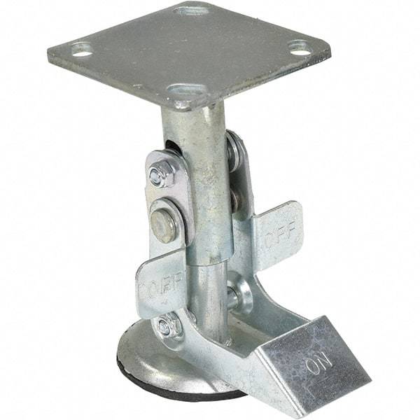 Vestil - 7" Mounting Height, Floor Truck Lock for 5" Diam Caster Wheels - 6" Retracted Clearance - Americas Industrial Supply