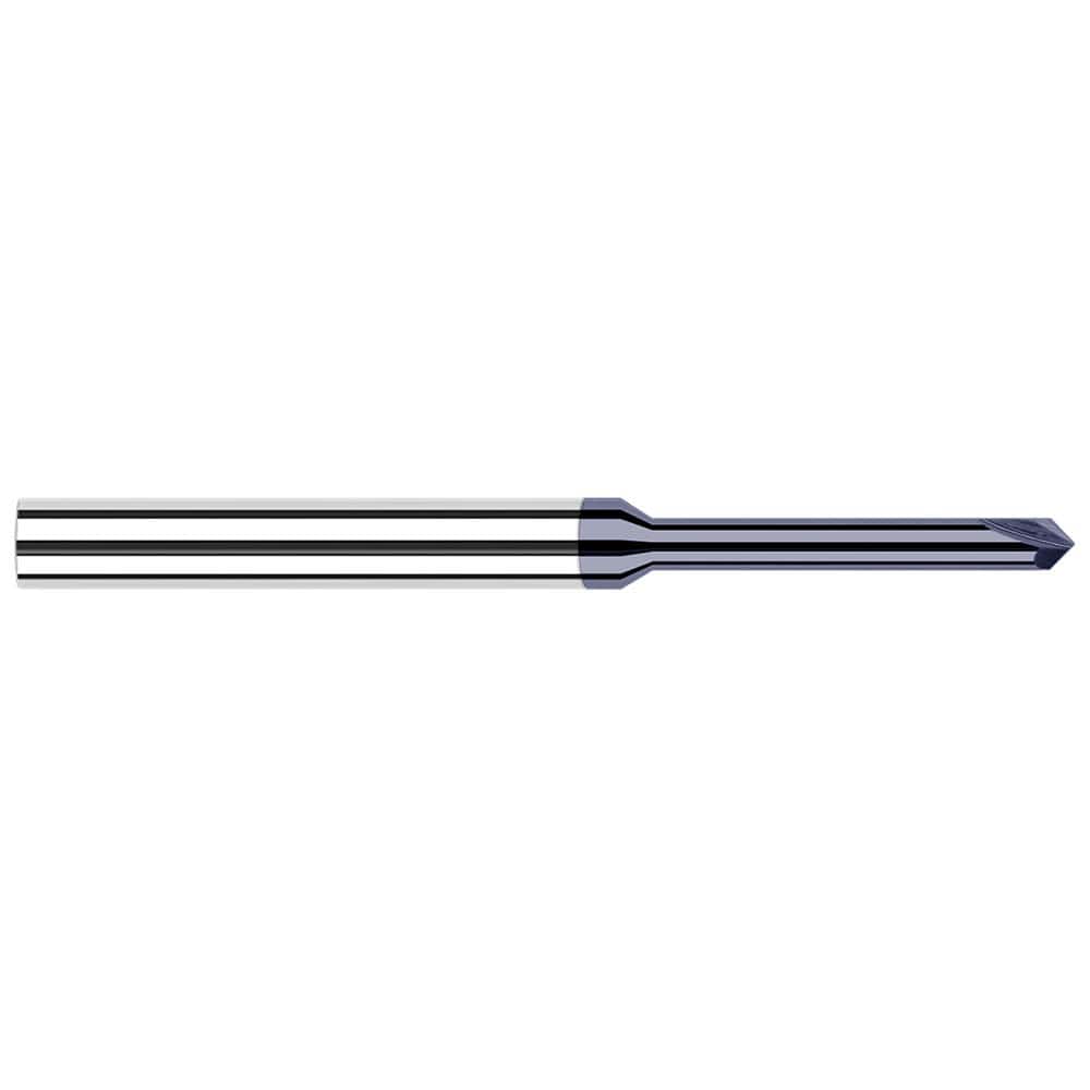 Harvey Tool - 1/32" Diam 30°/150° 2-Flute Single End Solid Carbide Chamfer Mill - Exact Industrial Supply