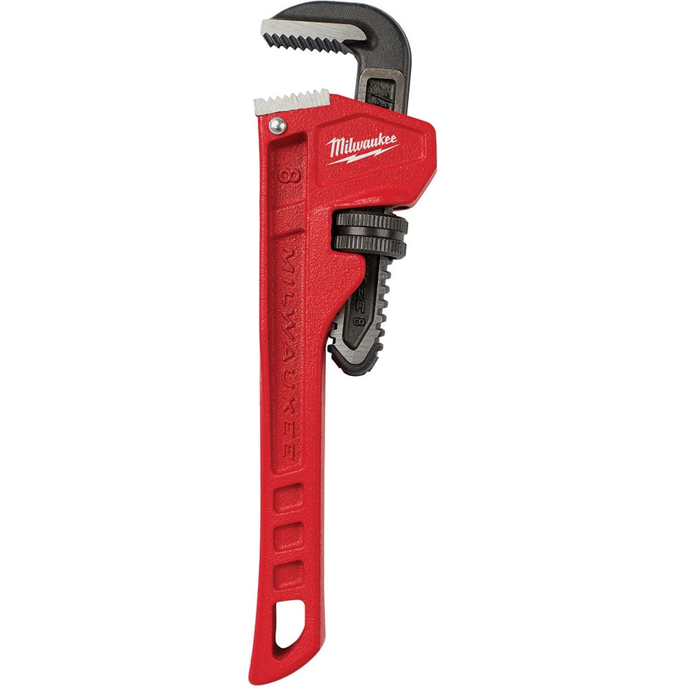 Pipe Wrench: 8″ OAL, Steel 2-1/8″ Max Pipe Capacity