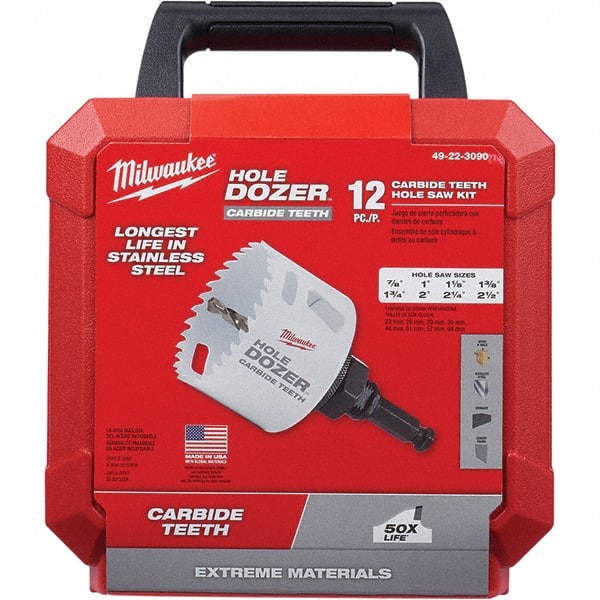 Milwaukee Tool - Hole Saw Kits Minimum Saw Diameter (Inch): 7/8 Maximum Saw Diameter (Inch): 2-1/2 - Americas Industrial Supply