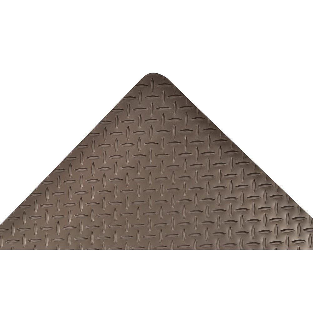 Anti-Fatigue Mat:  36.0000″ Length,  24.0000″ Wide,  1″ Thick,  Nitrile Rubber,  Beveled Edge,  Heavy Duty Diamond Plates,  Black,  Dry