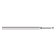 Variable Helix End Mills for Aluminum Alloys - 0.0470″ (3/64″) Cutter Diameter × 0.0030″ Radius × 0.0710″ Length of Cut × 0.3750″ (3/8″) Reach Carbide Corner Radius End Mill for Aluminum Alloys, 3 Flutes, TiB2 Coated
