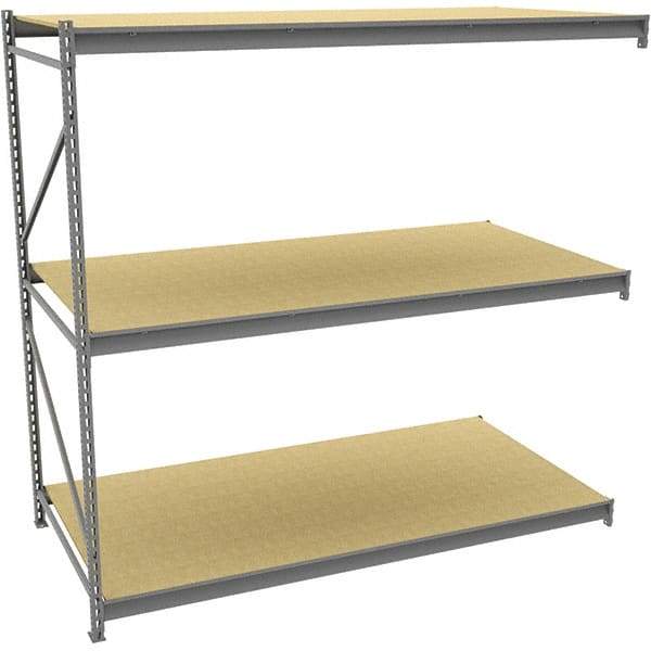 Tennsco - 3 Shelf Add-On Particle Board Open Steel Shelving - 96" Wide x 120" High x 24" Deep, Medium Gray - Americas Industrial Supply