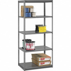 Tennsco - 5 Shelf Starter Open Steel Shelving - 42" Wide x 84" High x 24" Deep, Medium Gray - Americas Industrial Supply