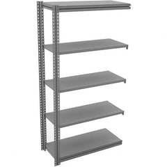 Tennsco - 5 Shelf Add-On Open Steel Shelving - 42" Wide x 84" High x 18" Deep, Medium Gray - Americas Industrial Supply