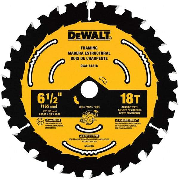 DeWALT - Wet & Dry-Cut Saw Blades   Blade Diameter (Inch): 6-1/2    Blade Material: Tungsten Carbide-Tipped - Americas Industrial Supply