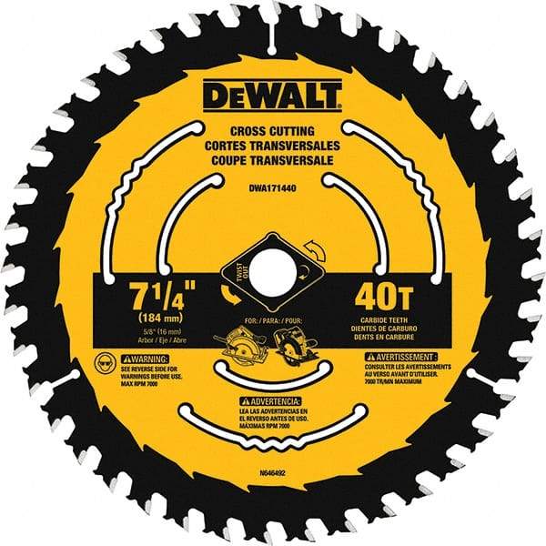 DeWALT - Wet & Dry-Cut Saw Blades   Blade Diameter (Inch): 7-1/4    Blade Material: Tungsten Carbide-Tipped - Americas Industrial Supply