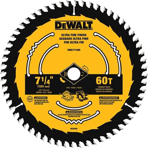 DeWALT - Wet & Dry-Cut Saw Blades   Blade Diameter (Inch): 7-1/4    Blade Material: Tungsten Carbide-Tipped - Americas Industrial Supply