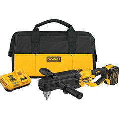 DeWALT - 60 Volt 1/2" Chuck Inline Handle Cordless Drill - 1320 RPM, Keyed Chuck, Reversible, 1 Lithium-Ion Battery Included - Americas Industrial Supply