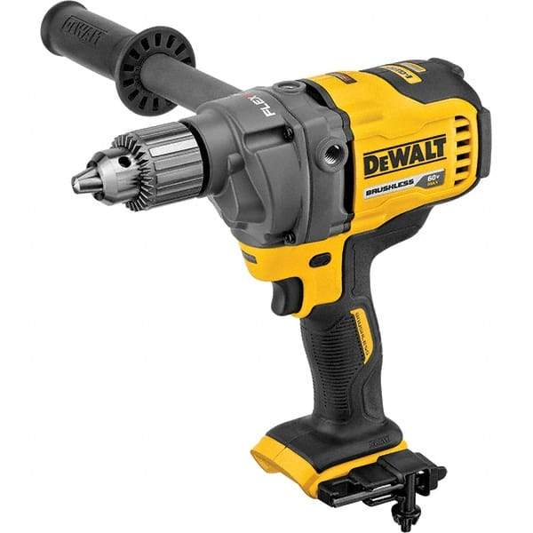 DeWALT - 60 Volt 1/2" Chuck Mid-Handle Cordless Drill - 600 RPM, Keyed Chuck, Reversible, Lithium-Ion Batteries Not Included - Americas Industrial Supply