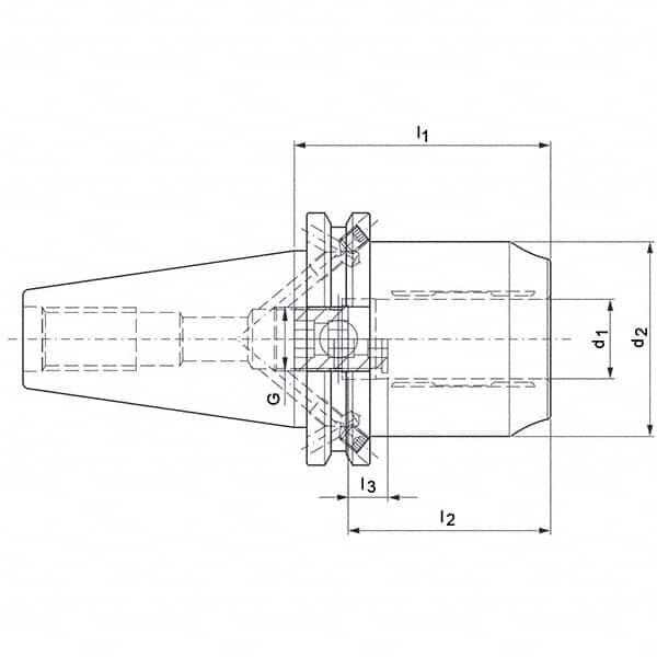 Mapal - CAT40 Taper Shank 20mm Hole Diam Hydraulic Tool Holder/Chuck - Americas Industrial Supply