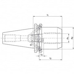 Mapal - CAT40 Taper Shank 15.88mm Hole Diam Hydraulic Tool Holder/Chuck - Americas Industrial Supply