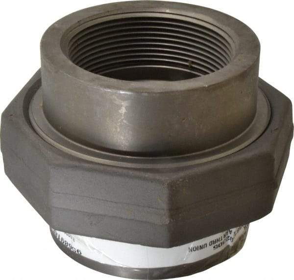 Made in USA - Size 3", Class 3,000, Forged Carbon Steel Black Pipe Union - 3,000 psi, Threaded End Connection - Americas Industrial Supply