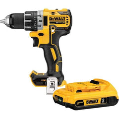 DeWALT - 20 Volt 1/2" Chuck Mid-Handle Cordless Drill - 0-500 & 0-2000 RPM, Keyless Chuck, Reversible, Lithium-Ion Batteries Not Included - Americas Industrial Supply