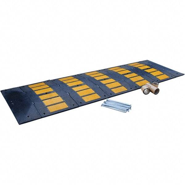 Vestil - 120" Long x 35-1/4" Wide x 4-3/4" High, Rubber Speed Hump - Black - Americas Industrial Supply