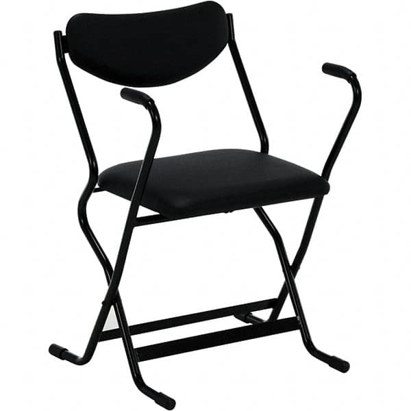 Vestil - 20-1/2" Wide x 28" High, Vinyl Folding Chair - Black - Americas Industrial Supply