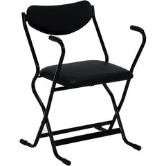 Vestil - 20-1/2" Wide x 28" High, Vinyl Folding Chair - Black - Americas Industrial Supply