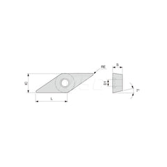 Turning Insert:  VCMT220.5PS AH8005,  Solid Carbide TiAlN Finish,  Neutral,  1/4″ Inscribed Circle,  0.0080″ Corner Radius,  35.0 &deg N/A Diamond,  Series  VCMT