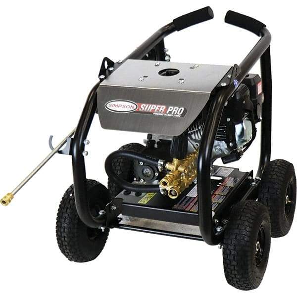 Simpson - Gas, 5.8 hp, 3,600 psi, 2.5 GPM, Cold Water Pressure Washer - AAA Triplex, 25' x 5/16" Hose - Americas Industrial Supply