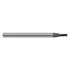Variable Helix End Mills for Medium Alloy Steels - 0.0470″ (3/64″) Cutter Diameter × 0.0710″ Length of Cut Carbide Square End Mill for Medium Alloy Steels, 3 Flutes, AlTiN Coated