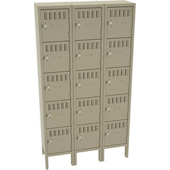 Tennsco - 15 Door, 5 Tier, Welded Locker - Americas Industrial Supply