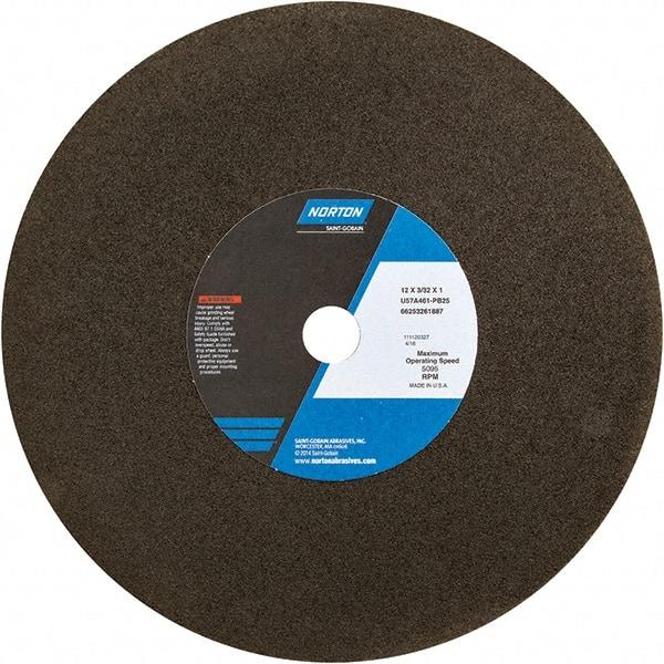 Norton - 12" Aluminum Oxide Cutoff Wheel - 3/32" Thick, 1" Arbor - Americas Industrial Supply