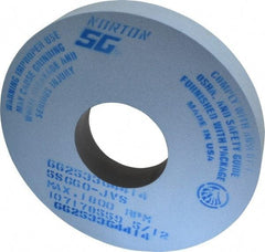 Norton - 14" Diam x 5" Hole x 2" Thick, J Hardness, 60 Grit Surface Grinding Wheel - Ceramic, Type 1, Medium Grade, 1,800 Max RPM, Vitrified Bond, No Recess - Americas Industrial Supply