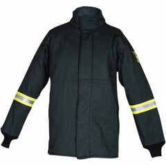 Oberon - Size 2XL Arc Flash Coat - Black, Aramid, Zipper with Hook & Loop Flap Closure, 50" Chest - Americas Industrial Supply
