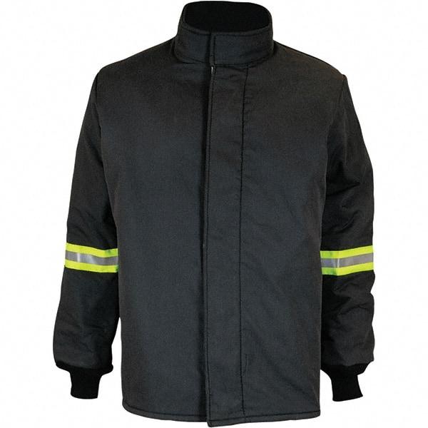 Oberon - Size 3XL Arc Flash Coat - Black, Aramid, Zipper with Hook & Loop Flap Closure, 54" Chest - Americas Industrial Supply