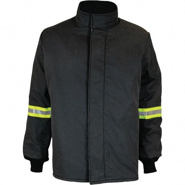 Oberon - Size 4XL Arc Flash Coat - Black, Aramid, Zipper with Hook & Loop Flap Closure, 58" Chest - Americas Industrial Supply