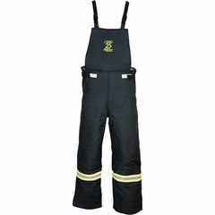 Oberon - Size L, Black, Zippered with Flap, Arc Flash Bib Overall - 42" Chest, Aramid - Americas Industrial Supply