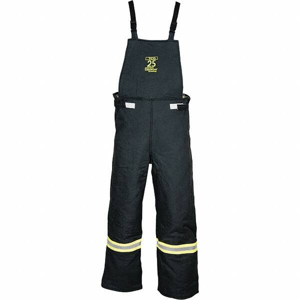Oberon - Size 3-XL, Black, Zippered with Flap, Arc Flash Bib Overall - 54" Chest, Aramid - Americas Industrial Supply
