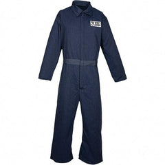Oberon - Size 4XL, Navy Blue, Velcro Front Closure, Arc Flash Coverall - 58" Chest, Inherently Flame Resistant Aramid - Americas Industrial Supply