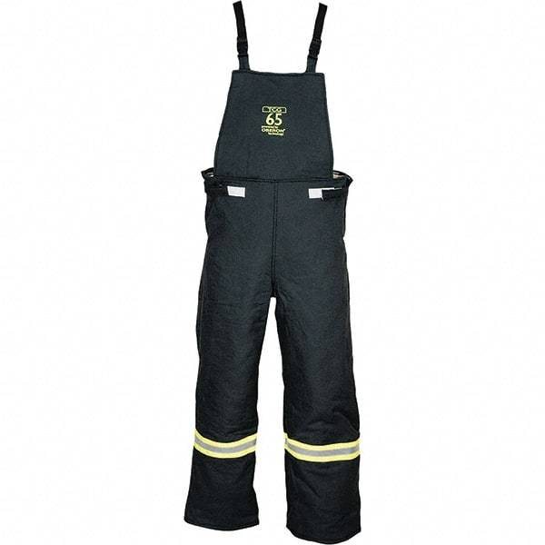 Oberon - Size L, Black, Zippered with Flap, Arc Flash Bib Overall - 42" Chest, Aramid - Americas Industrial Supply