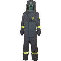 Oberon - Size 5XL, 4 HRC, 18 oz Arc Flash Clothing Kit - 140 cal per Sq cm, Hood Protection, Bib Overalls - Americas Industrial Supply