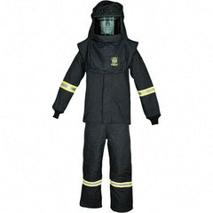 Oberon - Size XL, 4 HRC, 16.5 oz Arc Flash Clothing Kit - 100 cal per Sq cm, Hood Protection, Bib Overalls - Americas Industrial Supply