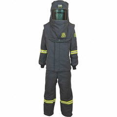 Oberon - Size XL, 4 HRC, 18 oz Arc Flash Clothing Kit - 140 cal per Sq cm, Hood Protection, Bib Overalls - Americas Industrial Supply