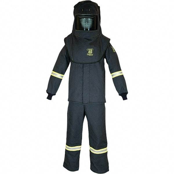 Oberon - Size 3XL, 4 HRC, 10.7 oz Arc Flash Clothing Kit - 46 cal per Sq cm, Hood Protection, Bib Overalls - Americas Industrial Supply