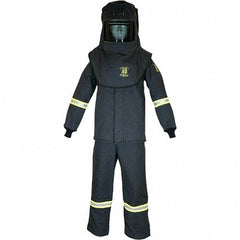 Oberon - Size 3XL, 4 HRC, 10.7 oz Arc Flash Clothing Kit - 46 cal per Sq cm, Hood Protection, Bib Overalls - Americas Industrial Supply