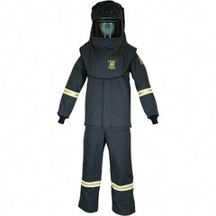 Oberon - Size 5XL, 4 HRC, 10.7 oz Arc Flash Clothing Kit - 46 cal per Sq cm, Hood Protection, Bib Overalls - Americas Industrial Supply
