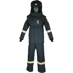 Oberon - Size M, 3 HRC, 10.7 oz Arc Flash Clothing Kit - 27 cal per Sq cm, Hood Protection, Bib Overalls - Americas Industrial Supply